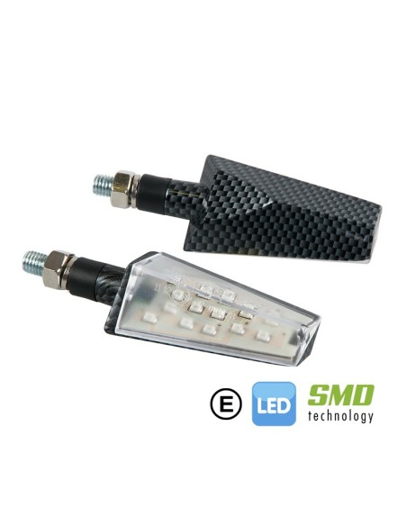 INTERMITENTES CON LED LAMPA DUKE 12V CARBON
