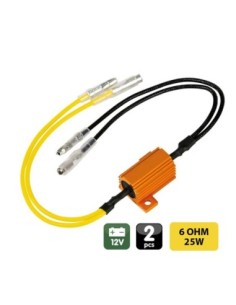 RESISTENCIAS PRECABLEADAS LAMPA CON CONECTORES RÁPIDOS 12V 6 OHM 25 W (2 UND.)