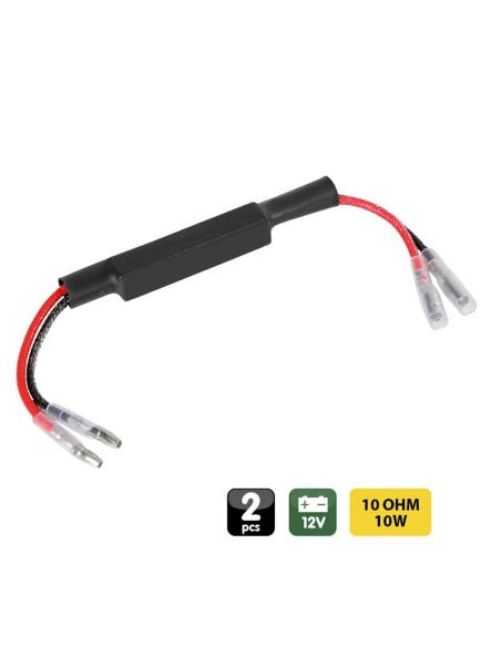 RESISTENCIAS PRECABLEADAS LAMPA CON CONECTORES RÁPIDOS 12V 10 OHM 10 W (2 UND.)