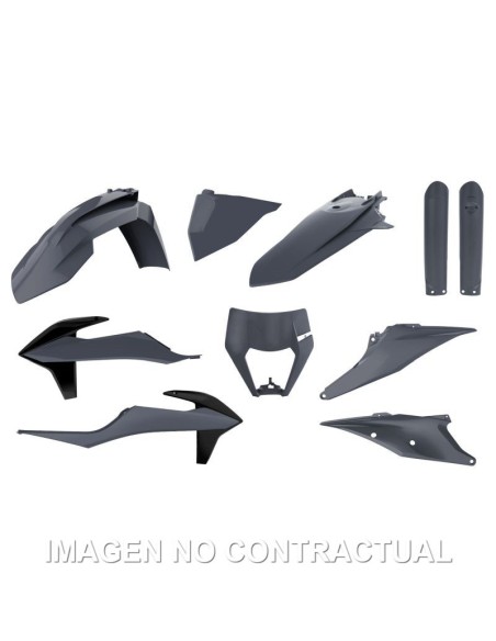 Kit completo de plásticos Polisport para KTM EXC/EXC-F(20/23) color gris (enduro)
