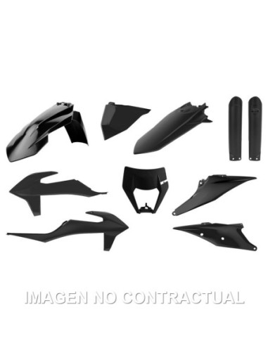 Kit completo de plásticos Polisport para KTM EXC/EXC-F (20/23) color negro (enduro)