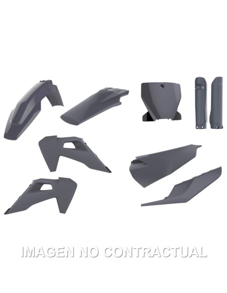 Kit completo de plásticos Polisport para Husqvarna TE/FE(20-23) color gris (MX)
