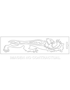Adhesivo León Malossi Blanco Derecho 16,6 cm