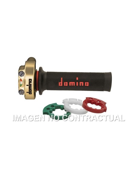 Mando Gas Domino XM2 Dorado con Puños 3846.03