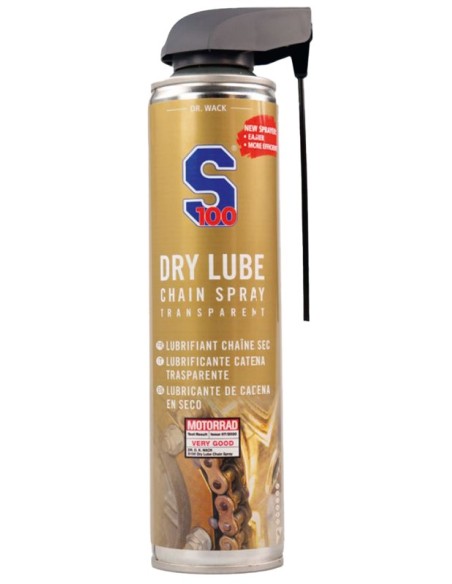 LUBRICANTE CADENA S100 DRY LUBE (400 ML) CON DOBLE DOSIFICADOR