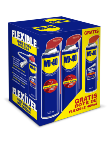 PACK WD40 DOBLE ACCION 500 ML FLEXIBLE 400 ML REGALO