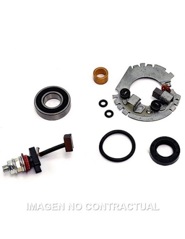 Kit revisión motor de arranque con portaescobillas - con 2 escobillas  - con retén, cojinete y arandelas Suzuki