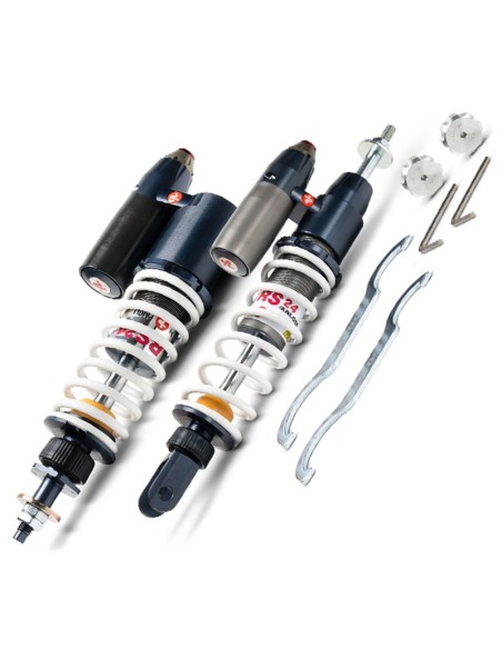 AMORTIGUADORES MALOSSI DEL/TRAS RS 24/10 PIAGGIO  distancia entre ejes anterior 181 / posterior 333 mm