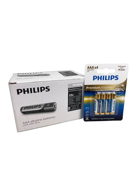 PILA PHILIPS PREMIUM ALKALINE AAA (CAJA 12 BLISTERS DE 4  PILAS)