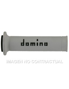 Puños Domino On Road Blanco - Negro Abiertos D 22 mm L 120-125 mm
