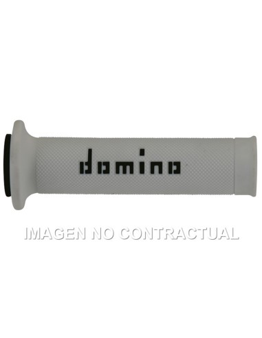 Puños Domino On Road Blanco - Negro Abiertos D 22 mm L 120-125 mm