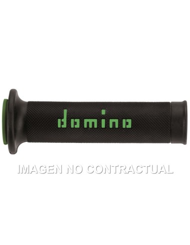 Puños Domino On Road Negro - Verde Abiertos D 22/26 mm L 120-125 mm