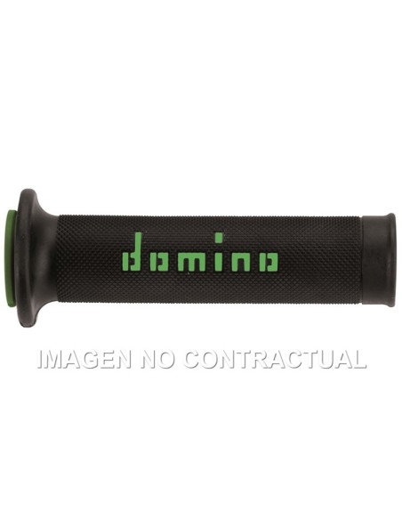 Puños Domino On Road Negro - Verde Abiertos D 22/26 mm L 120-125 mm