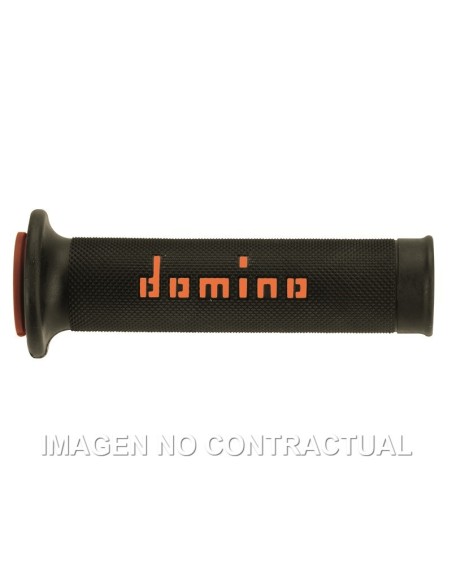 Puños Domino On Road Negro - Naranja Abiertos D 22 mm L 120-125 mm