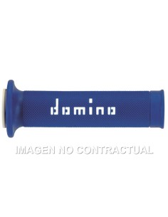 Puños Domino On Road Azul - Blanco Abiertos D 22 mm L 120-125 mm