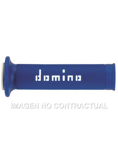 Puños Domino On Road Azul - Blanco Abiertos D 22 mm L 120-125 mm