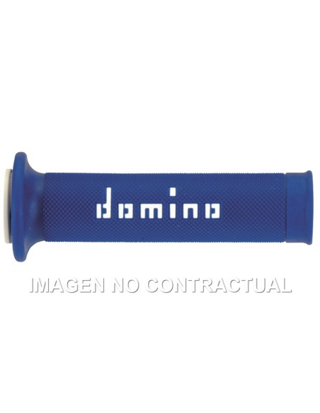 Puños Domino On Road Azul - Blanco Abiertos D 22 mm L 120-125 mm