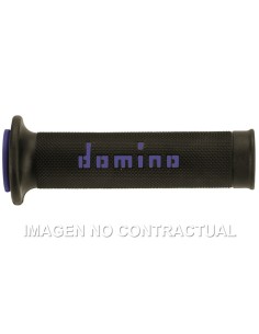 Puños Domino On Road Negro - Azul Abiertos D 22/26 mm L 120-125 mm