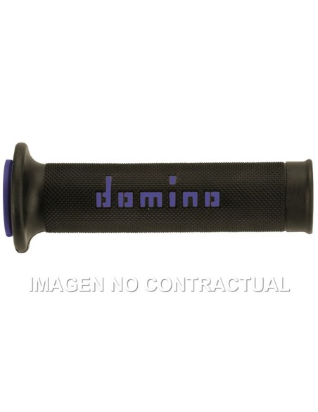 Puños Domino On Road Negro - Azul Abiertos D 22/26 mm L 120-125 mm