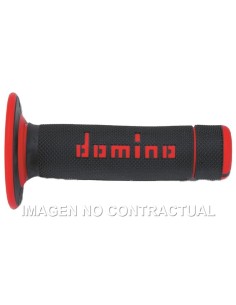Puños Domino OFF Road Negro - Rojo Cerrados D 22 mm L 118 mm