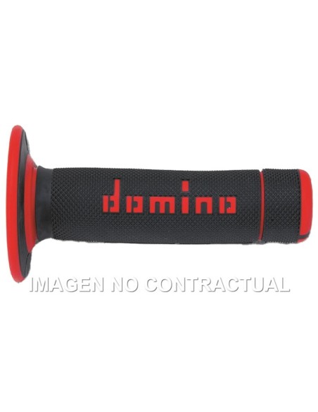 Puños Domino OFF Road Negro - Rojo Cerrados D 22 mm L 118 mm