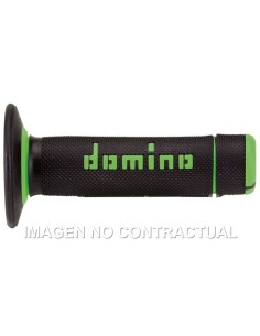 Puños Domino OFF-road Negro - Verde Cerrados D 22 mm L 118 mm