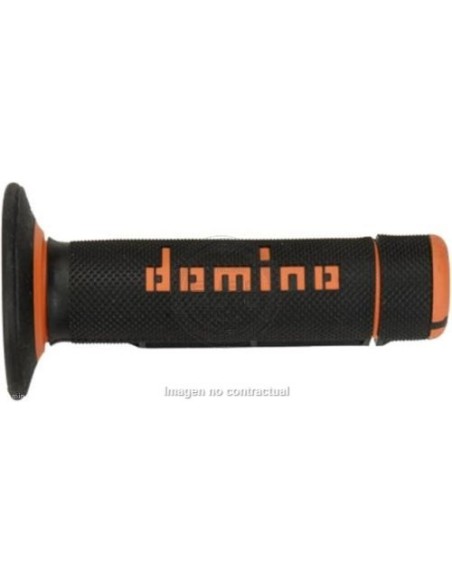 Puños Domino OFF Road Negro - Naranja Cerrados D 22 mm L 118 mm