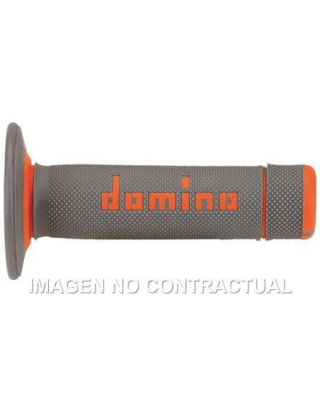 Puños Domino OFF Road Gris - Naranja Cerrados D 22 mm L 118 mm