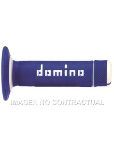 Puños Domino OFF Road Azul - Blanco Cerrados D 22 mm L 118 mm