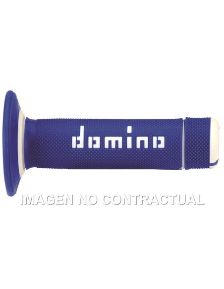 Puños Domino OFF Road Azul - Blanco Cerrados D 22 mm L 118 mm