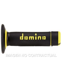 Puños Domino OFF Road Negro - Amarillo Cerrados D 22 mm L 118 mm