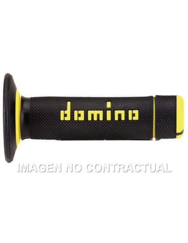 Puños Domino OFF Road Negro - Amarillo Cerrados D 22 mm L 118 mm