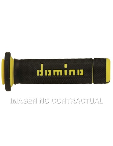 Puños Domino ATV Negro - Amarillo Cerrados