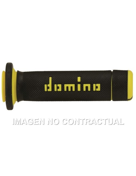 Puños Domino ATV Negro - Amarillo Cerrados