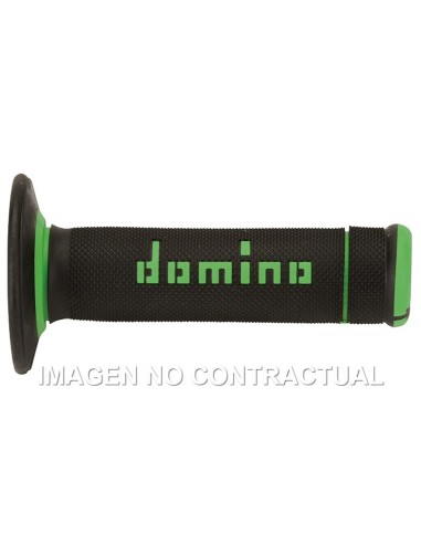 Puños Domino OFF Road X-Treme Negro - Verde Cerrados D 22 mm L 118 mm