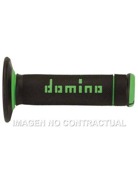 Puños Domino OFF Road X-Treme Negro - Verde Cerrados D 22 mm L 118 mm