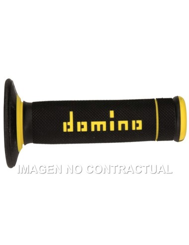 Puños Domino OFF Road X-Treme Negro - Amarillo Cerrados D 22 mm L 118 mm