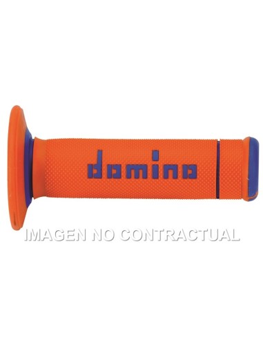 Puños Domino OFF Road X-Treme Naranja - Azul Cerrados D 22 mm L 118 mm