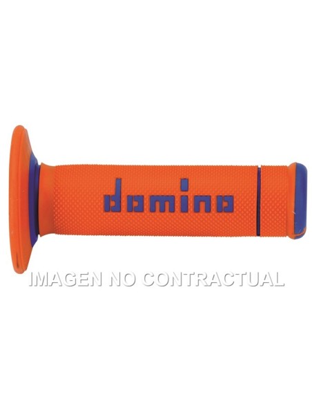 Puños Domino OFF Road X-Treme Naranja - Azul Cerrados D 22 mm L 118 mm