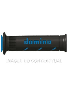 Puños Domino XM2 Super soft Negro - Azul Abiertos D 22 mm L 120-125 mm
