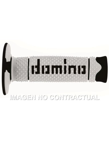 Puños Domino DSH OFF Road Blanco - Negro Cerrados D 22 mm L 120 mm