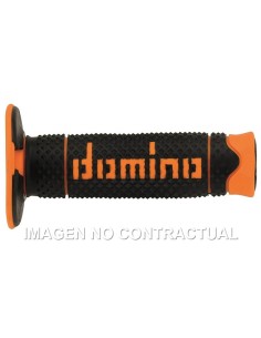 Puños Domino DSH OFF-road Negro - Naranja Cerrados D 22 mm L 120 mm