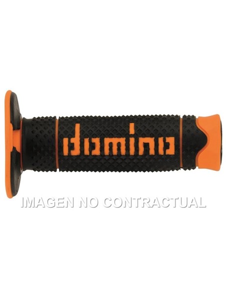 Puños Domino DSH OFF-road Negro - Naranja Cerrados D 22 mm L 120 mm