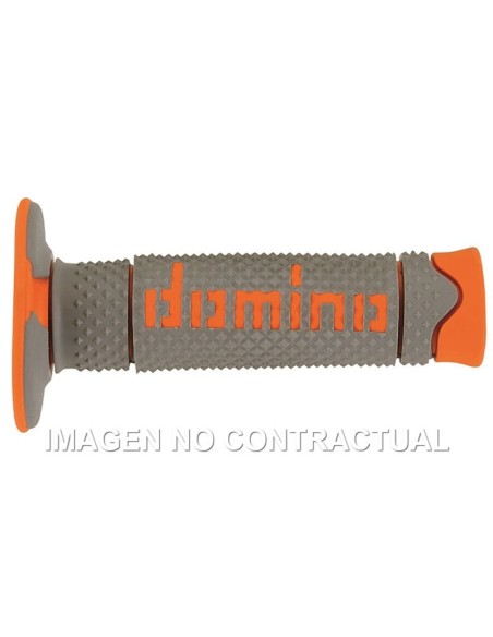 Puños Domino DSH OFF Road Gris - Naranja Cerrados D 22 mm L 120 mm