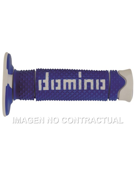Puños Domino DSH OFF Road Azul - Blanco Cerrados D 22 mm L 120 mm