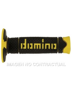 Puños Domino DSH OFF Road Negro - Amarillo Cerrados D 22 mm L 120 mm