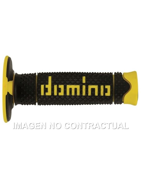 Puños Domino DSH OFF Road Negro - Amarillo Cerrados D 22 mm L 120 mm