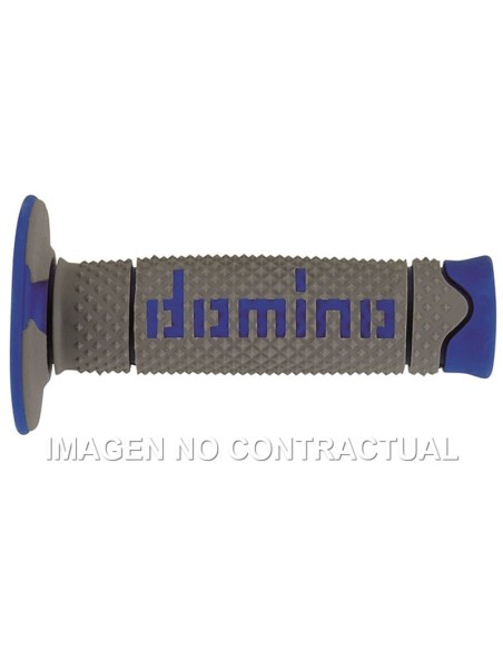 Puños Domino DSH OFF Road Gris - Azul Cerrados D 22 mm L 120 mm