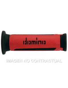 Puños Domino Turismo Rojo/Negro Abiertos D 22 mm L 120 mm