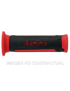 Puños Domino Turismo Antracita-Rojo Abiertos D 22 mm L 120 mm